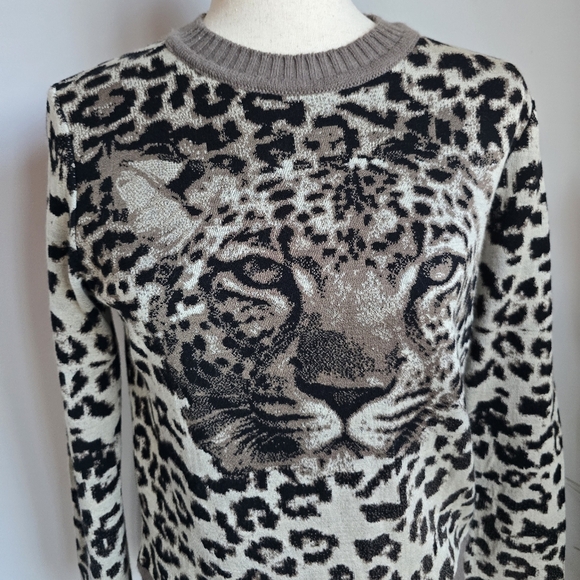 Anthropologie, New, Aldomartins Safa Leopard Neutral Sweater, Size Small - Picture 5 of 12
